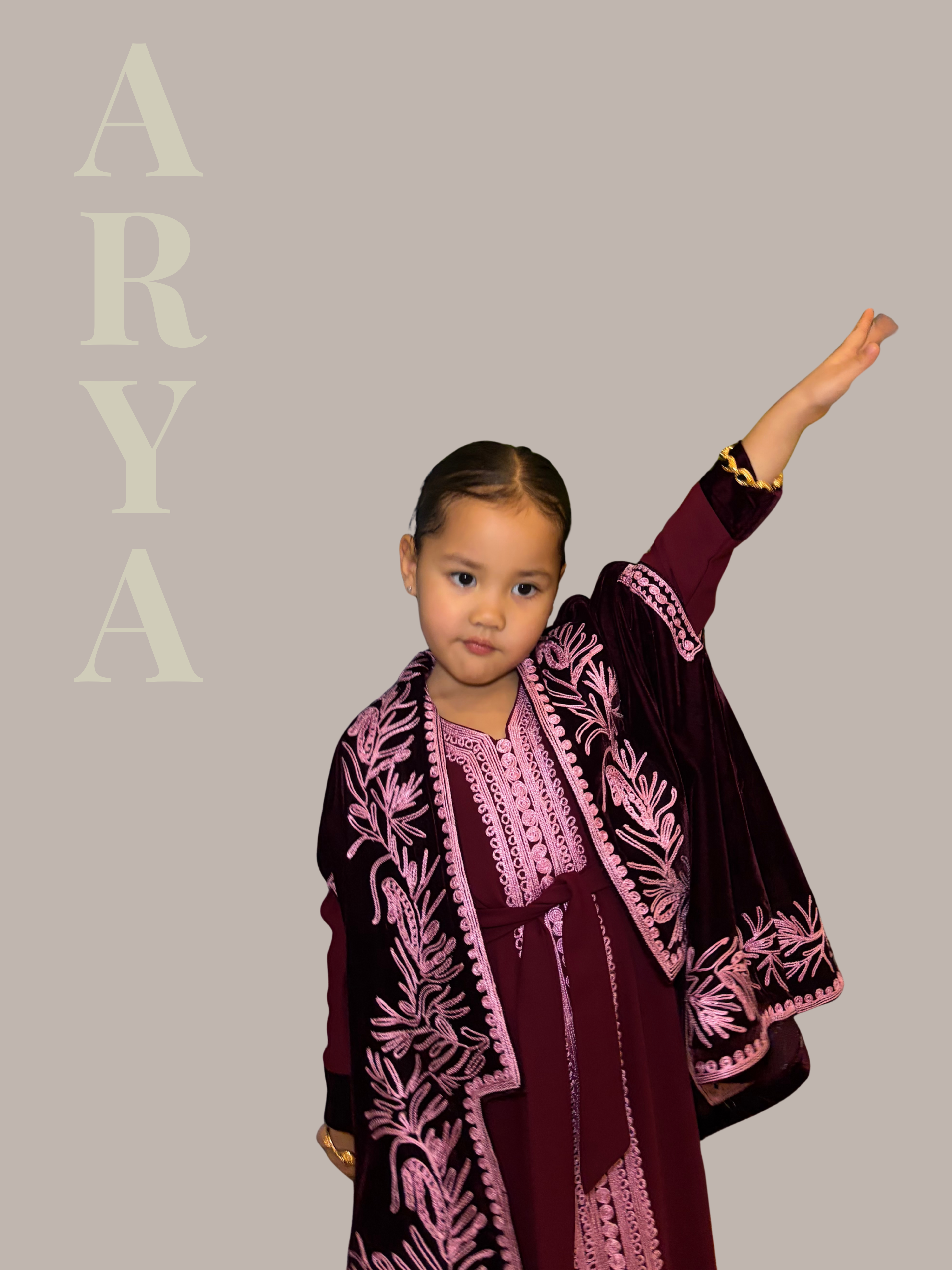 Burgundy velvet kids