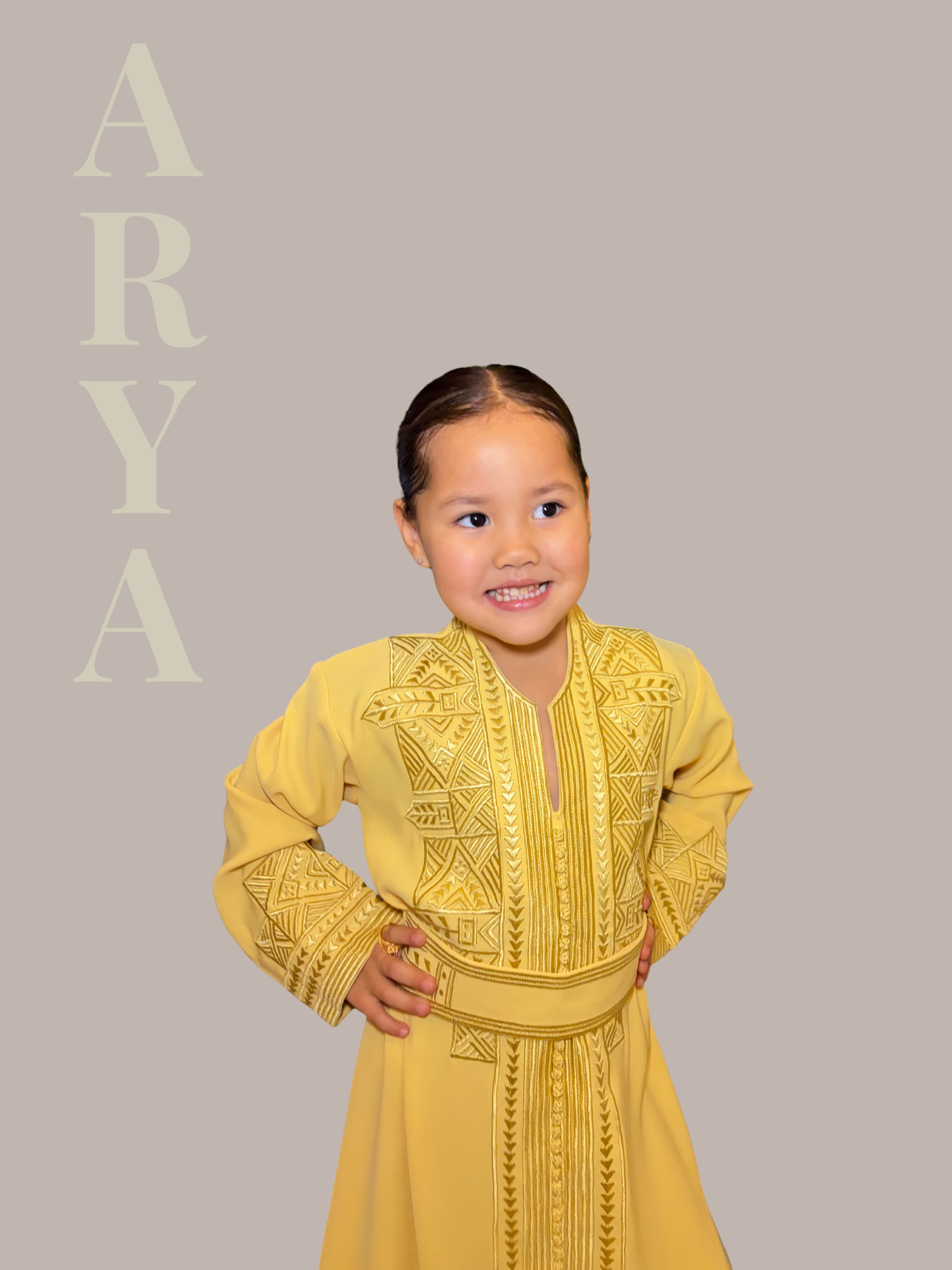 Modern Moroccan yellow style Jalabia