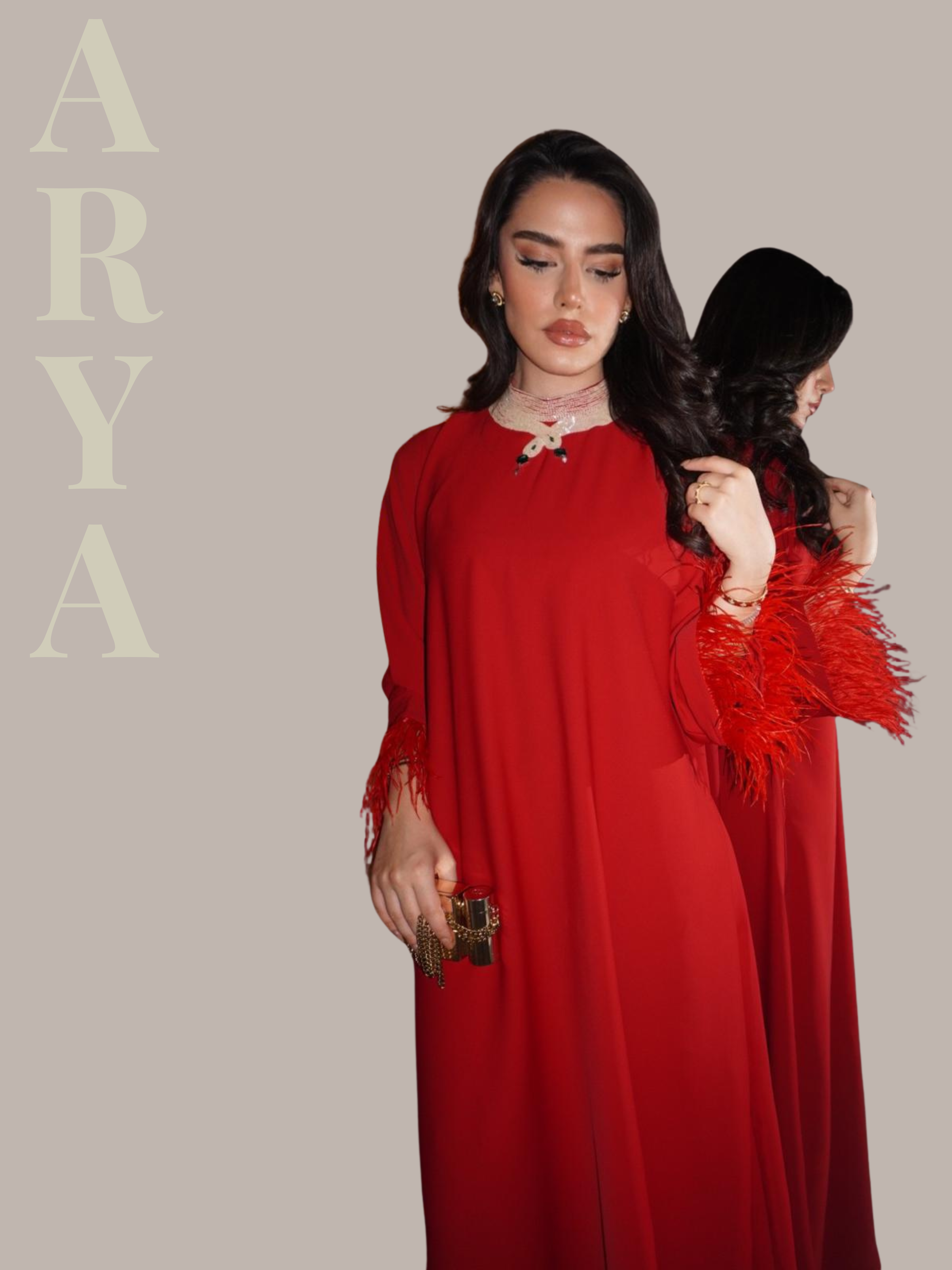 Red feather classy with chocker